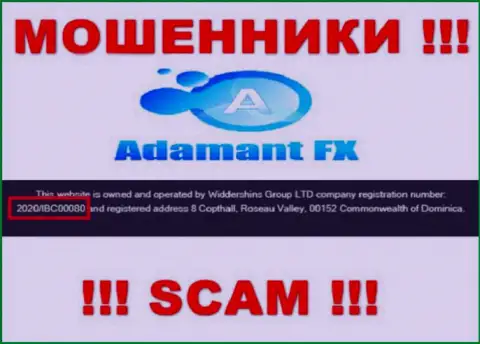 Регистрационный номер интернет-мошенников Адамант ФИкс, с которыми весьма опасно иметь дело - 2020/IBC00080