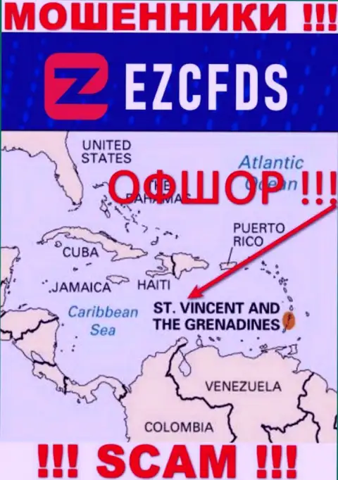 St. Vincent and the Grenadines - офшорное место регистрации кидал Г.В. Глобал солютионс Лтд, показанное у них на веб-сайте