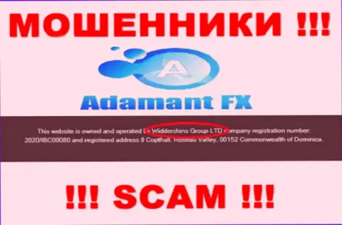Сведения о юр. лице AdamantFX Io у них на официальном сайте имеются - это Widdershins Group Ltd