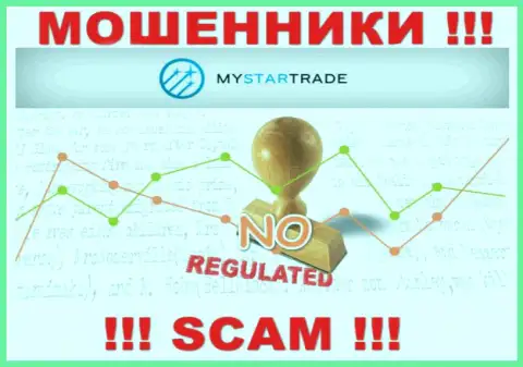 У MyStarTrade Com на веб-сайте не имеется информации об регуляторе и лицензии конторы, следовательно их вовсе нет