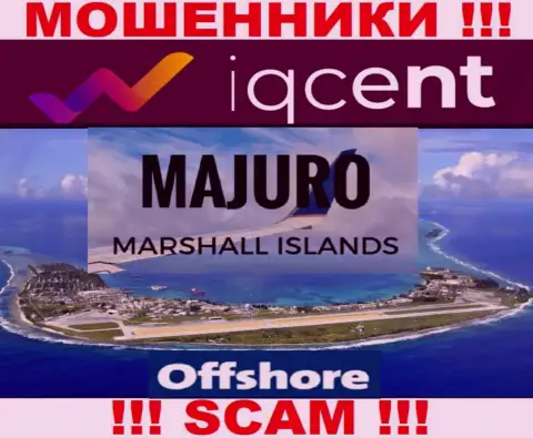 Оффшорная регистрация IQCent на территории Majuro, Marshall Islands, позволяет воровать у лохов