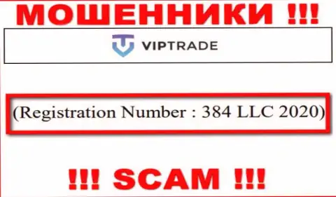 Регистрационный номер конторы Vip Trade: 384 LLC 2020