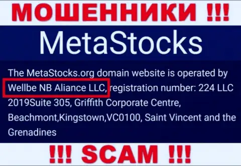 Юридическое лицо организации MetaStocks Org - это Wellbe NB Aliance LLC, инфа взята с официального онлайн-сервиса