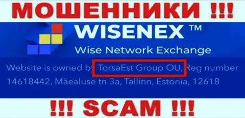TorsaEst Group OU управляет организацией WisenEx Com - это МОШЕННИКИ !!!
