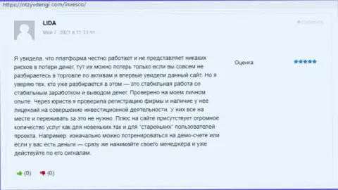 Сайт otzyvdengi com представил мнения пользователей о форекс дилинговой компании ИНВФХ