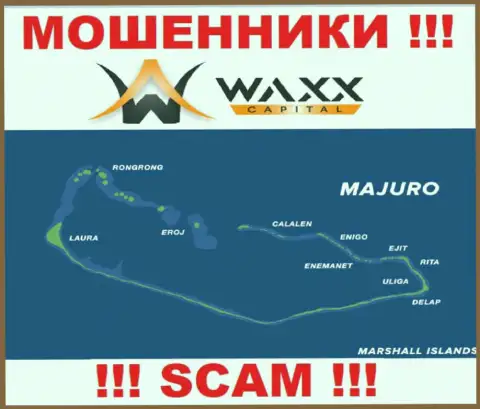 С internet-мошенником WaxxCapital довольно рискованно иметь дела, ведь они базируются в офшорной зоне: Majuro, Marshall Islands