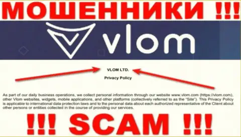 Vlom - это ВОРЫ !!! ВЛОМ ЛТД это организация, которая владеет данным лохотронным проектом