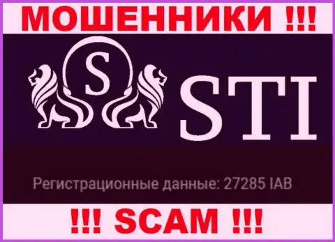 Номер регистрации, принадлежащий противозаконно действующей компании StokTradeInvest Com - 27285 IAB