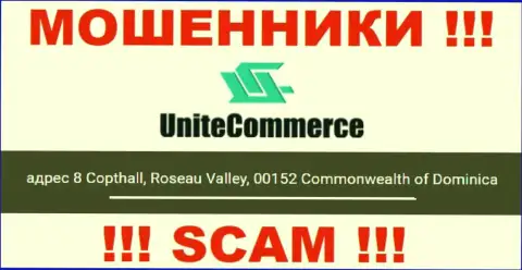 8 Copthall, Roseau Valley, 00152 Commonwealth of Dominica - это оффшорный адрес Юнит Коммерс, опубликованный на сайте указанных мошенников