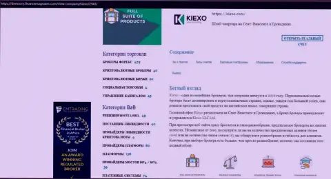 Обзорный материал об условиях трейдинга ФОРЕКС компании Киехо, размещенный на сайте директори финансмагнатес Ком