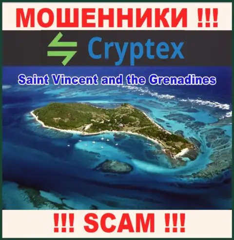 Из организации Криптекс Нет вложения вывести невозможно, они имеют офшорную регистрацию - Saint Vincent and Grenadines